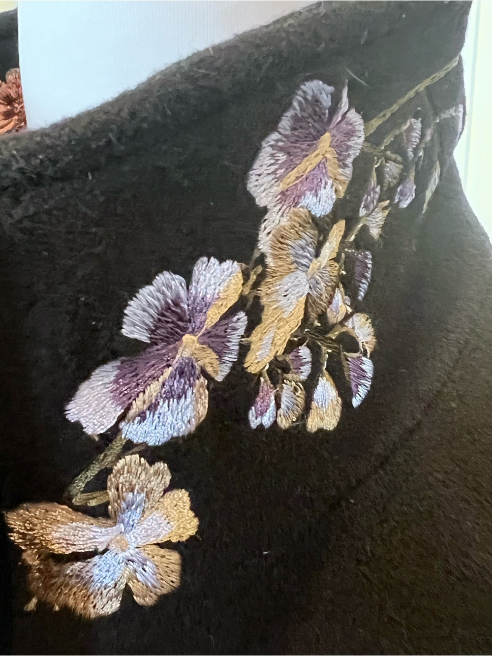 Vintage NWT 90s XOXO Embroidered Cashmere Wool Blend Coat Botanical Fairycore S - Picture 4 of 14
